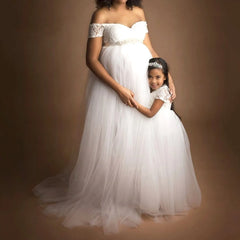 Maternity Dress Wedding Dresses Clothes Breast Feeding Dress Supplier Elegant Large Swing Lace Maternity Dresses Photoshoot
