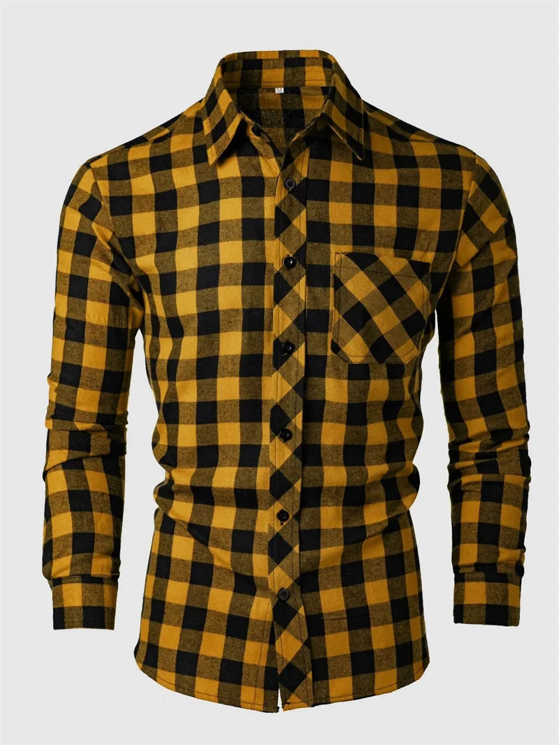 Showlu men's silk bamboo fiber casual shirt in a retro design, featuring a relaxed fit and stylish collar detail.