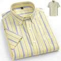 New in Shirt Plus Size 14XL Fashion Summer 100%Cotton Oxford Plaid Short Sleeve Shirt for Man Designer Office Elegant Clothes