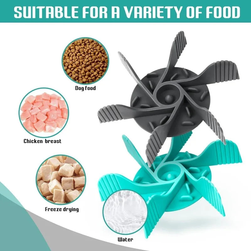 Showlu Fashion Store pet feeder with suction cup, slow feed bowl for dogs, easy to clean, prevents choking, extends eating time