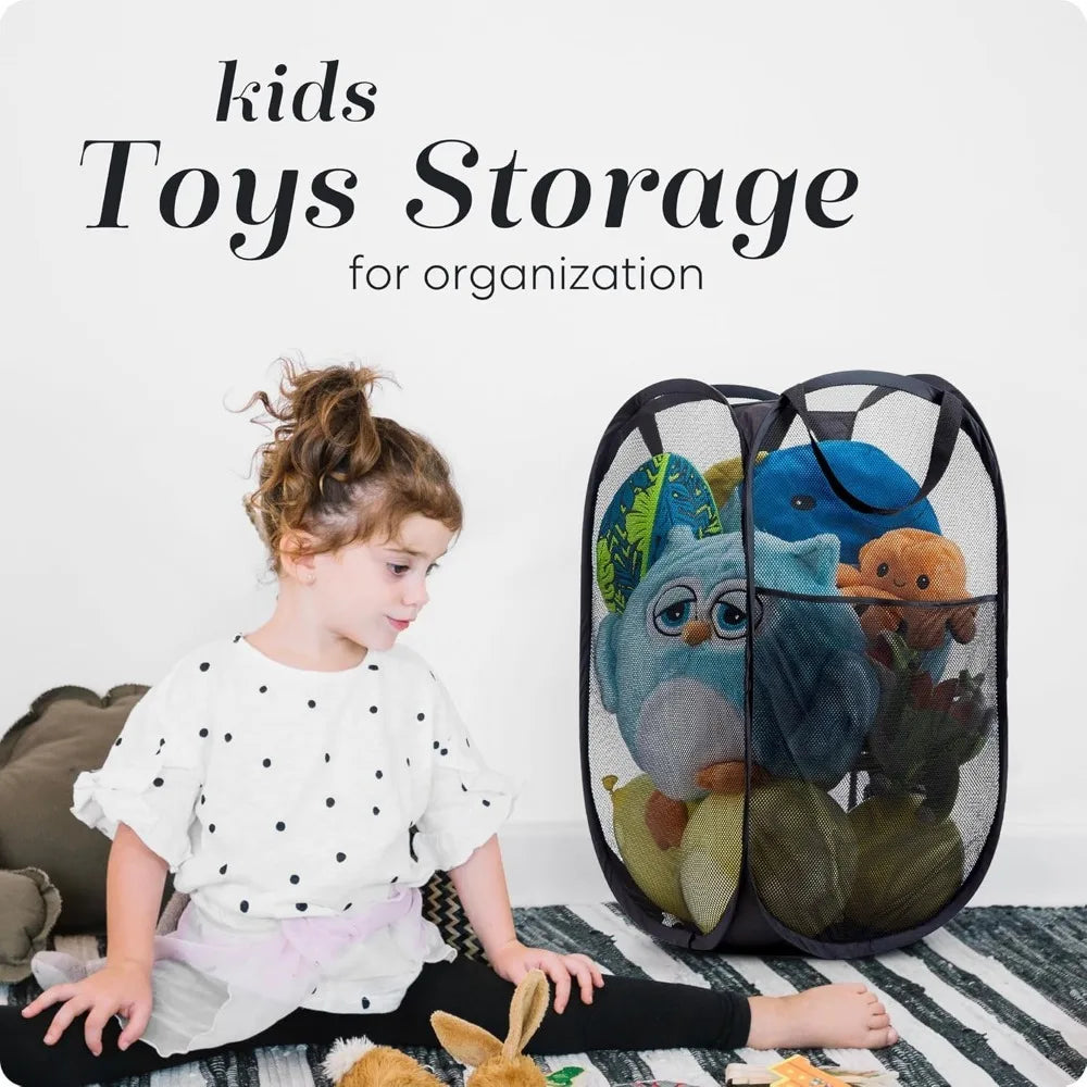 Showlu Smart General collapsible laundry basket with handles, made of durable fabric, folded flat for easy storage.