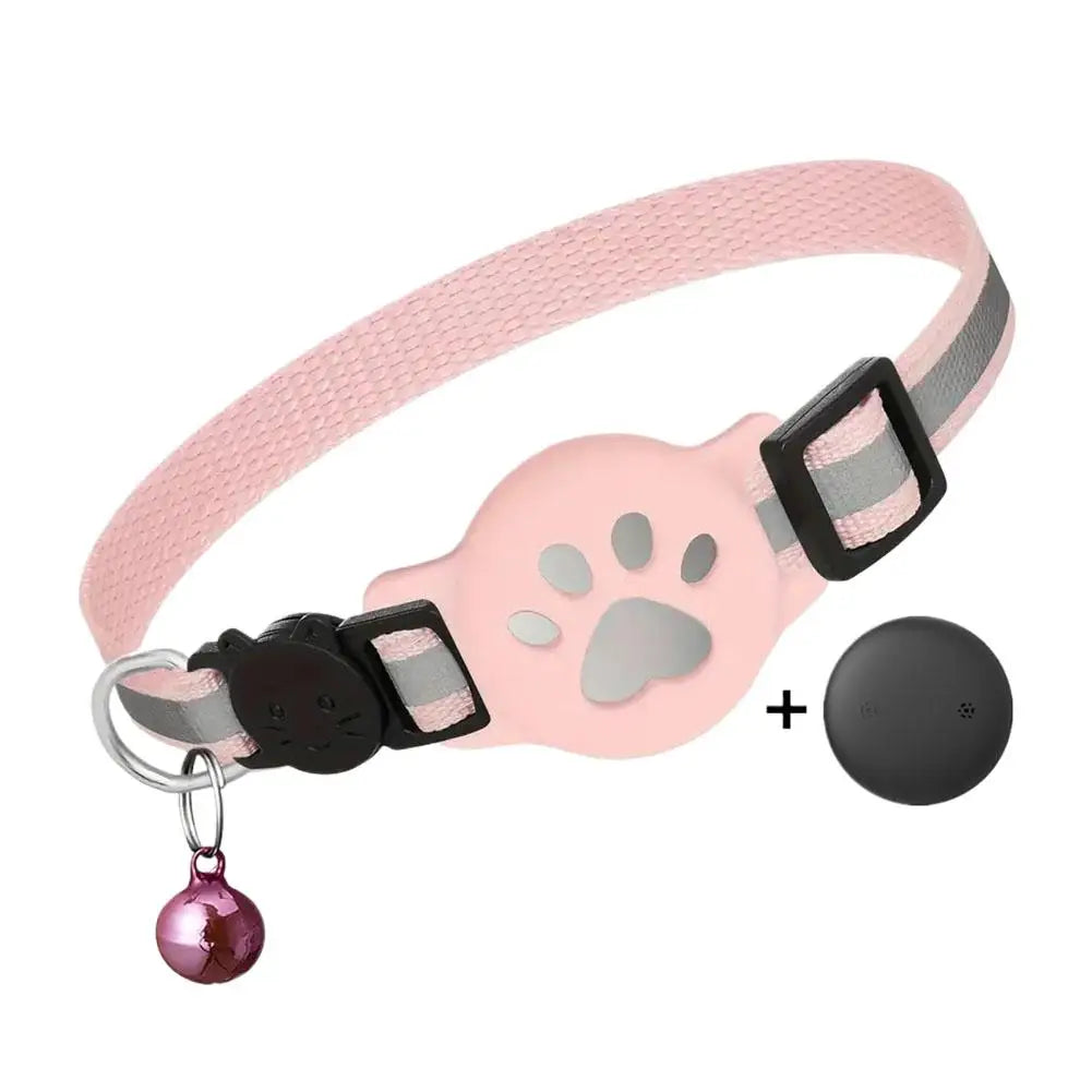 Waterproof Showlu Smart GPS Pet Tracker collar for cats and kittens, featuring a compact design and tracking device.