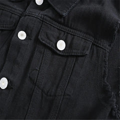 Men's New Fashion Sleeveless Denim Vest  Autumn Casual Solid Color Cowboy Jacket Slim Fit Single-breasted Jeans Streetwear SHOWLU FASHION STORE