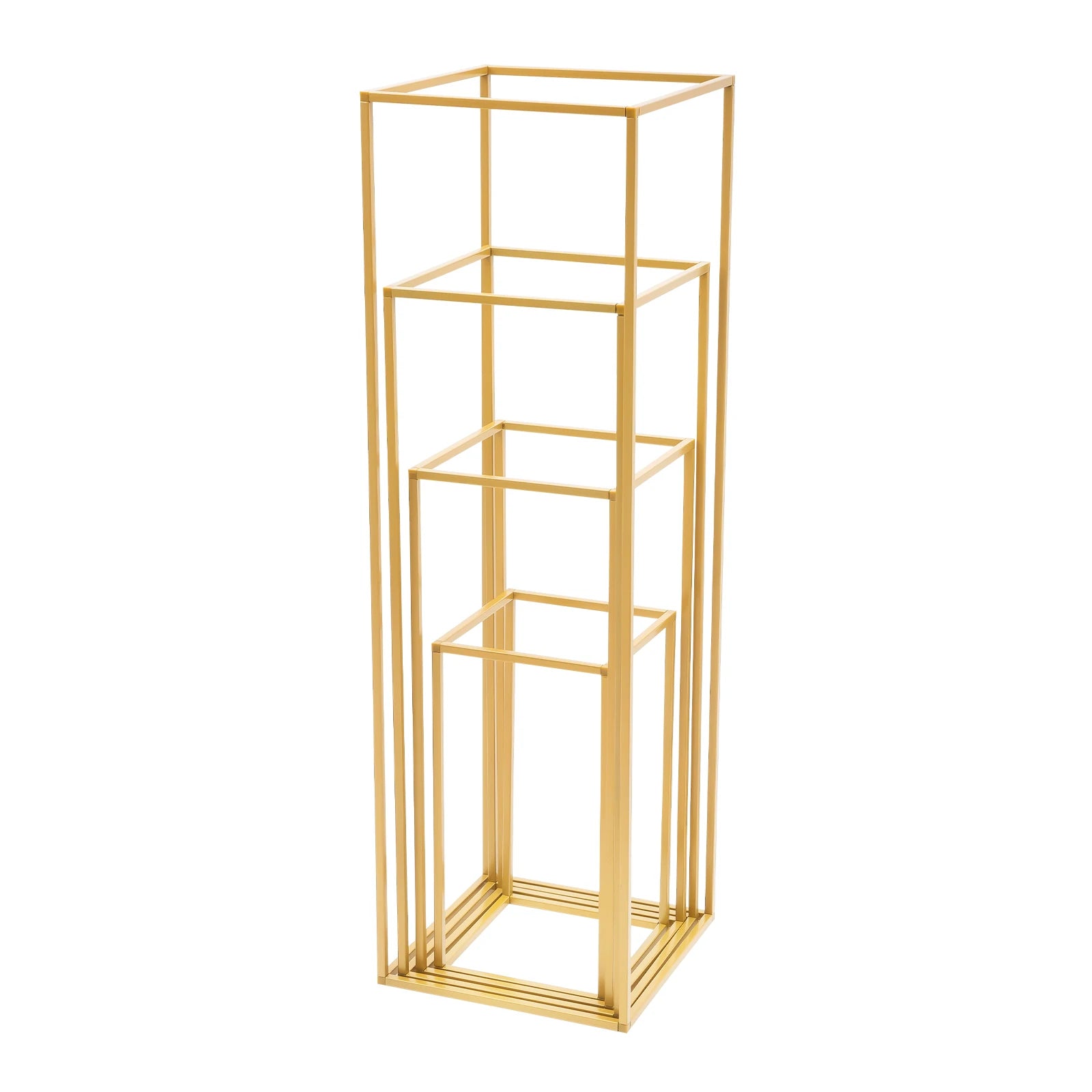 4 Different Height Metal Wedding Flower Stand Floor Geometric Vase Set Wedding Centerpieces For Table Tall Decorations For Party