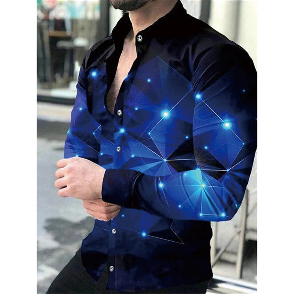 Men's casual long sleeve shirt with lapel, single-breasted design, stylish streetwear look in neutral color, perfect for everyday wear.