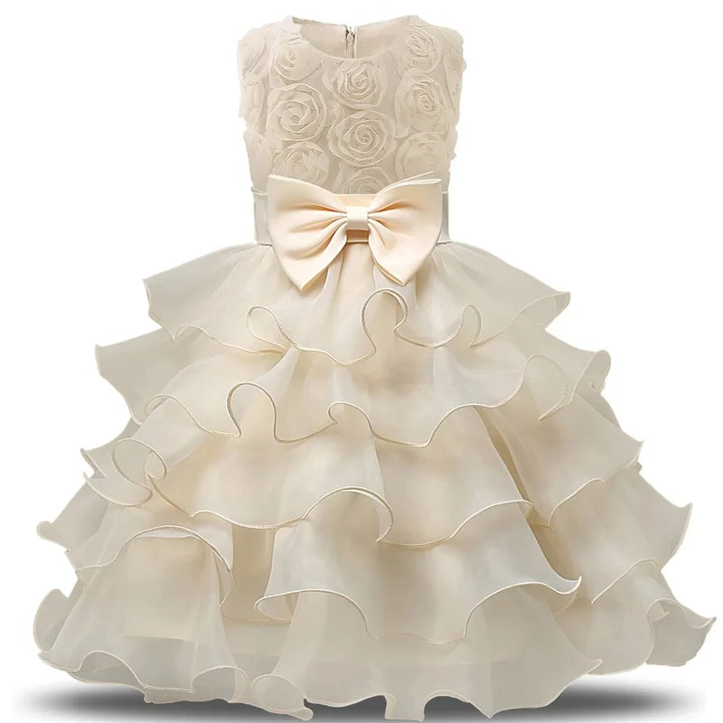 Baby girl flower girl dress for wedding and birthday, Showlu Fashion Store, children's first communion party outfit, age 2-8 years
