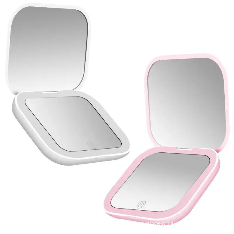 Showlu Smart General LED compact mirror with built-in lighting, sleek design, and reflective surface for close-up makeup or grooming.