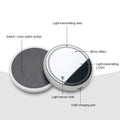 Showlu Smart LED USB cup holder light pad with ambient 5V lighting, suitable for car cup holders, providing subtle interior illumination.