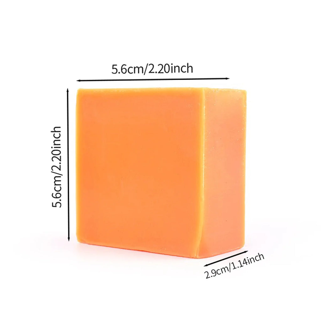Pure natural turmeric soap in 100g, handmade with essential oils for cleansing, moisturizing, and skincare.
