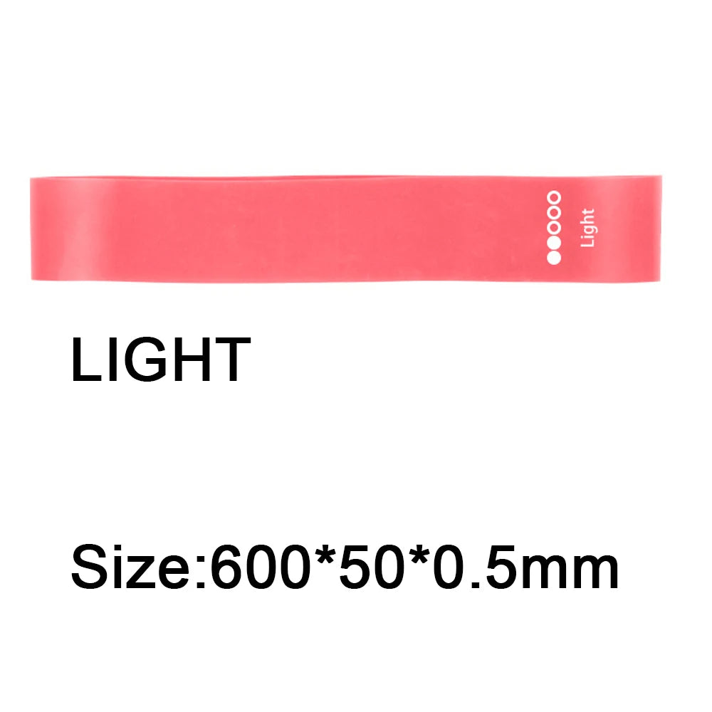 Set of Showlu Fashion Store fitness elastic resistance bands for yoga, Pilates, Crossfit, and home gym workouts.