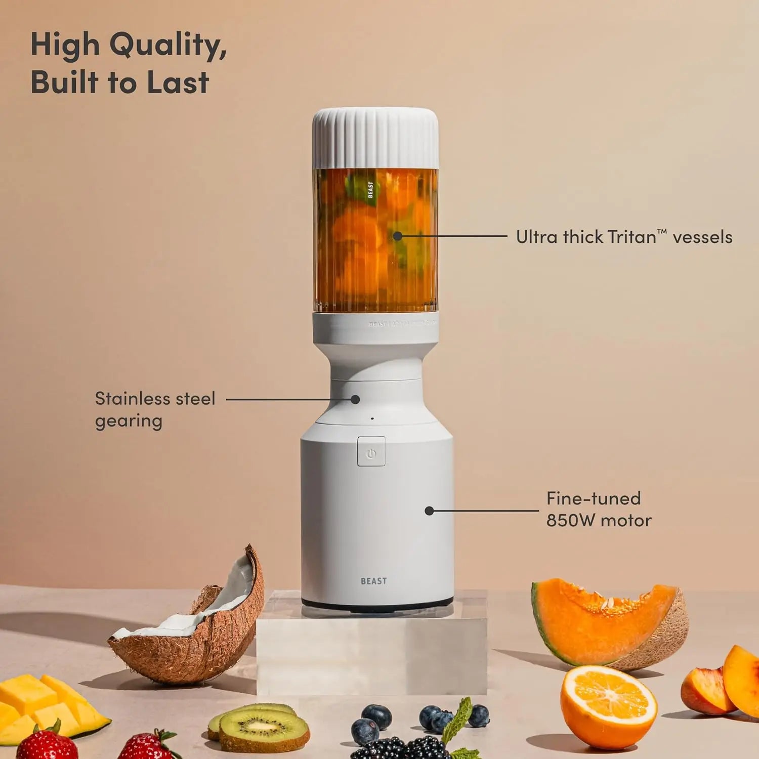 DIXSG Mighty 850 Compact Personal Blender with XL vessel for smoothies, showing the blender and its large blending jar.