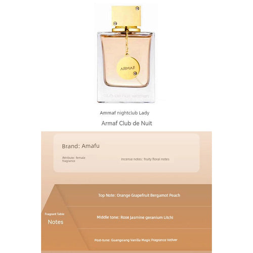 Fruity floral Armaf Club de Nuit Woman EDP perfume sample for women, shown in a clear vial with floral and fruity notes visible.