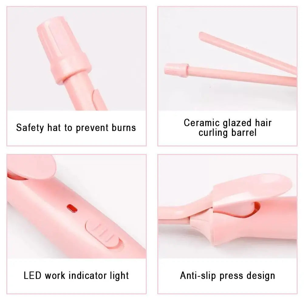 Showlu Smart General 9mm mini hair curler wand with fast heating and 25W power, ideal for creating tight curls and waves.
