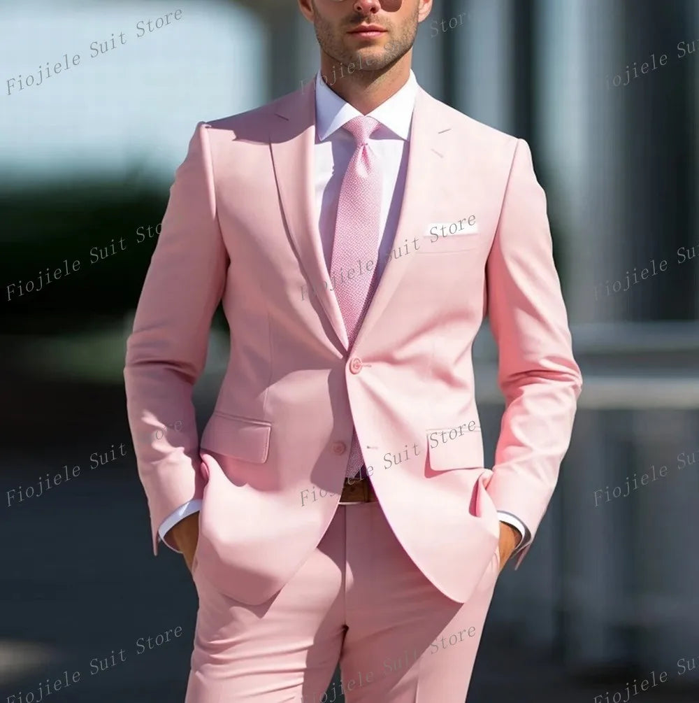 New Brown Business Suit Men Tuxedos Groom Groomsman Prom Wedding Party Formal 2 Piece Set Jacket And Pants SHOWLU FASHION STORE