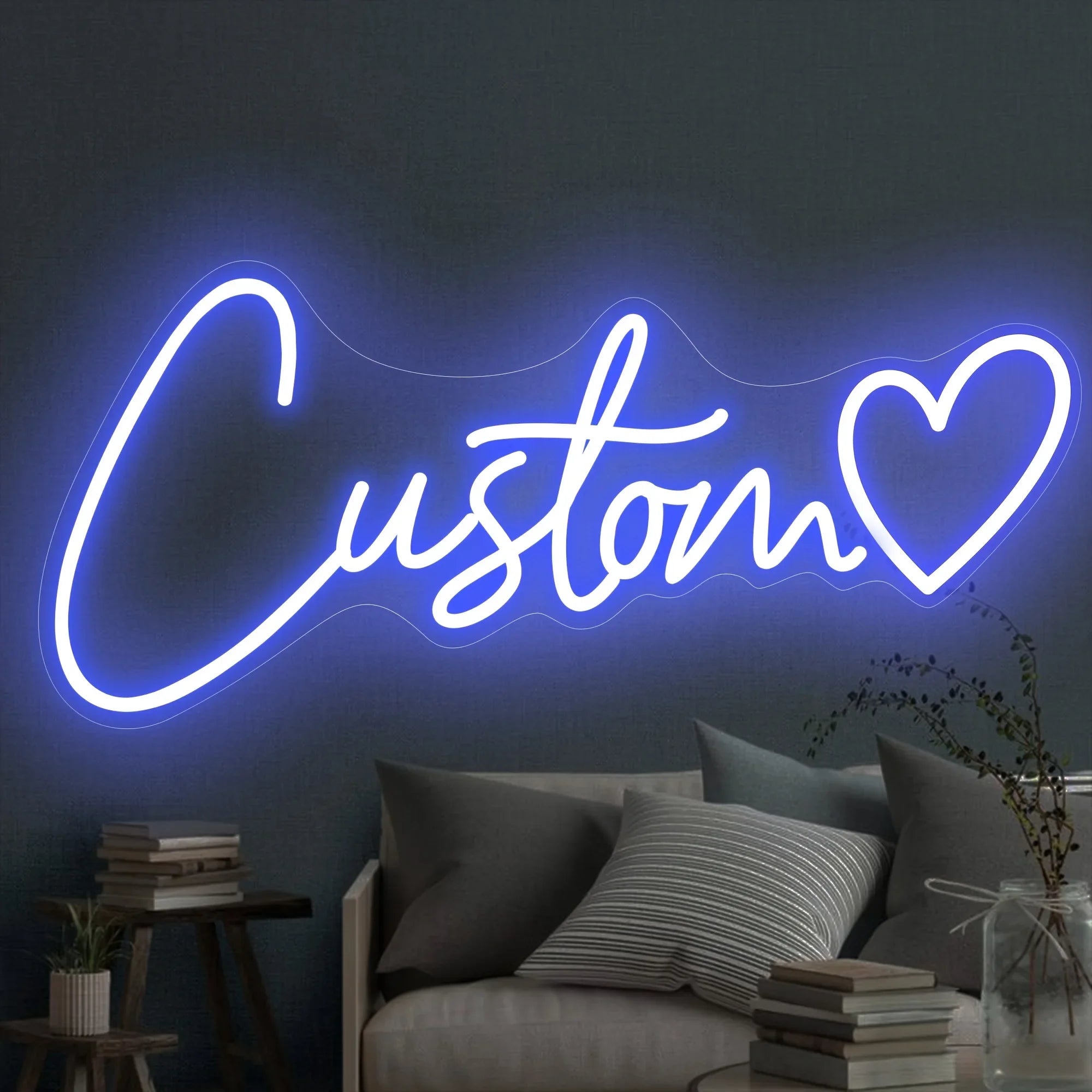Custom LED neon sign by Showlu Smart General with vibrant, glowing light for stylish home or office decor.