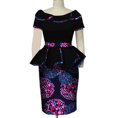 Africa Style Two Piece Short Set for Women Summer Dashiki Crop Top and Skirt Africa Clothes Bazin Halter Sexy Office Set WY5140