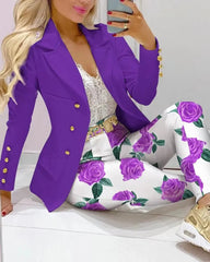 2025 Women's 2pcs Tracksuits Solid Long Sleeve Blazer Pants Suit Sets Office Lady Tracksuit Two Piece Set Fitness Outfits Woman SHOWLU FASHION STORE