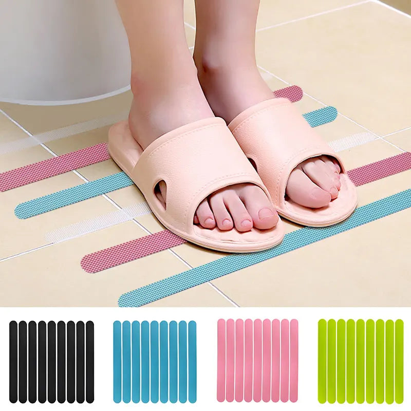 Showlu Smart General anti-slip shower stickers on a bathroom floor for safety and grip in wet conditions.