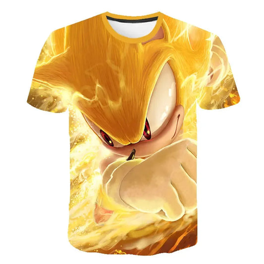 T-shirt 2025 Children's Clothes Sonic 3D for Kids Boys and Girls Cartoon Printing Animation Cosplay Clothing Accessories