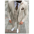 Men's olive green 3-piece slim fit suit with notch lapel, designed for formal occasions, by SOLOVEDRESS.