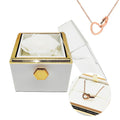 Engraved interlocking heart necklace and eternal rose in a decorative box from Showlu Fashion Store.