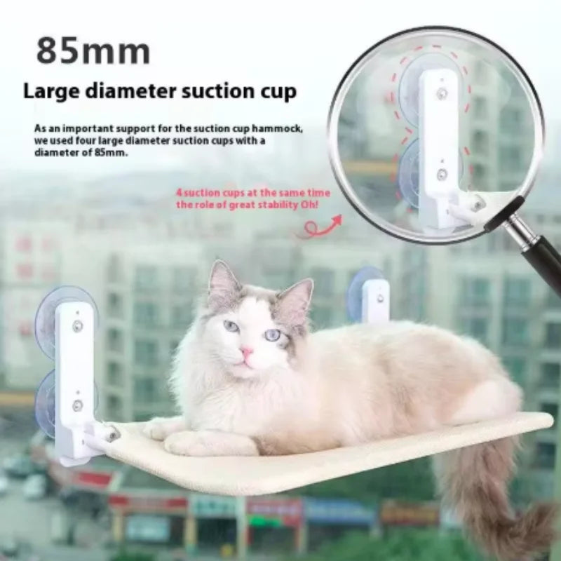Showlu Smart General cat window hammock with soft fabric and suction cups, designed for comfortable outdoor lounging for cats.