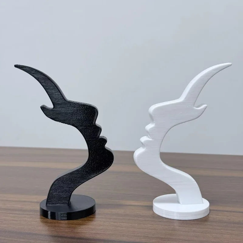 Showlu Fashion minimalist human profile eyeglass holder 3D printed stand, sleek design for organizing glasses on a desk or vanity.