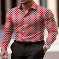Men's casual long-sleeved plaid shirt by Showlu Fashion Store, breathable fabric, lapel collar, available in 11 colors.