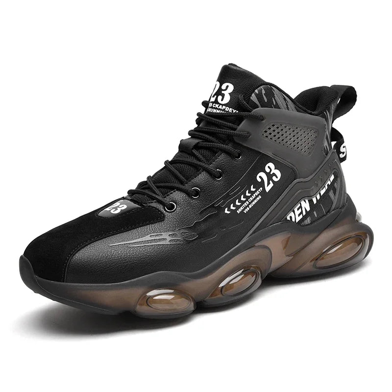 Men's Showlu breathable mesh running sneakers with cushioned soles, designed for sports and active wear.