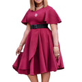 African V-neck knee-length summer dress for women, polyester fabric, stylish and comfortable from SHOWLU FASHION STORE