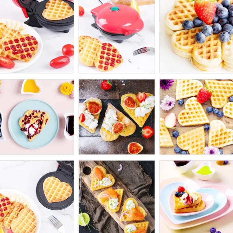 Showlu Smart General mini electric waffle maker with non-stick surface, compact design, and 350W power for quick waffle baking.