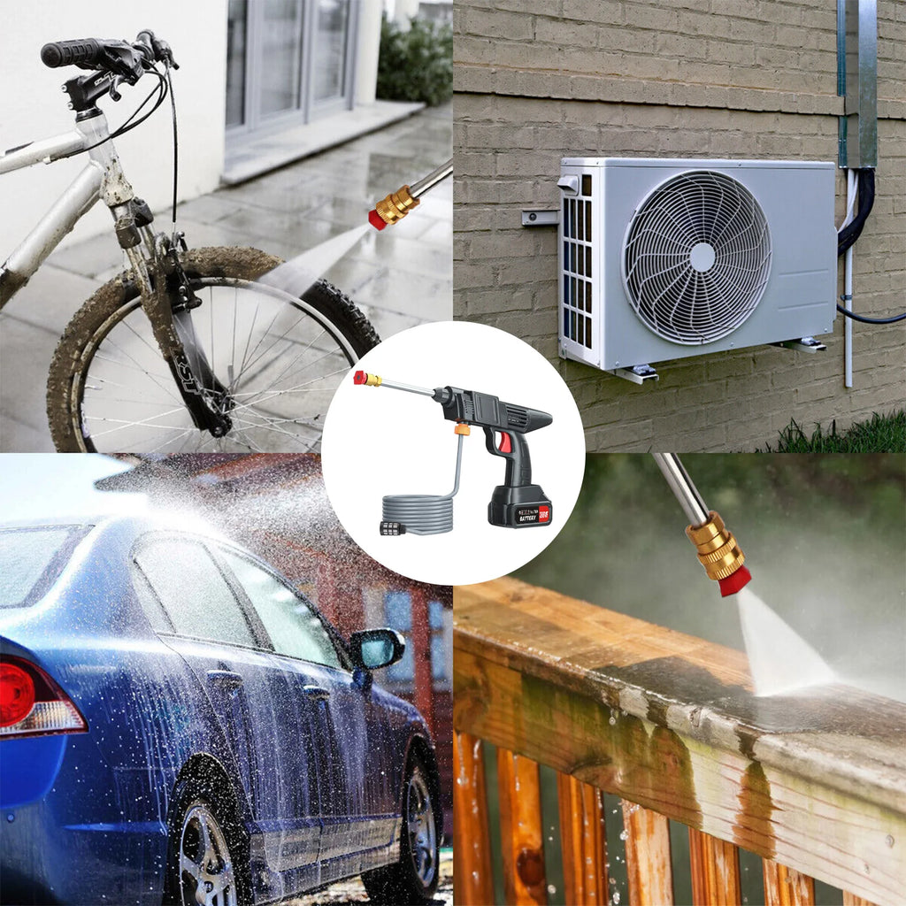 Showlu Smart General cordless pressure washer with 48V battery, featuring a compact design and spray nozzle in the image.