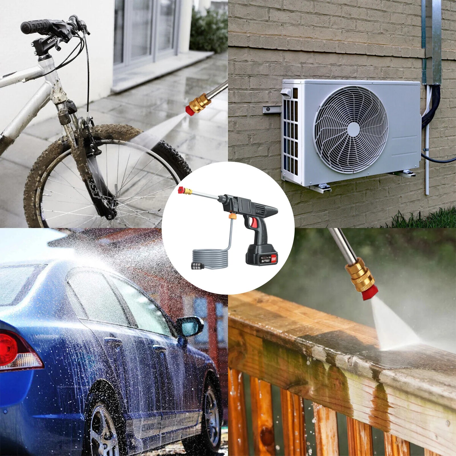 Showlu Smart General cordless pressure washer with 48V battery, featuring a compact design and spray nozzle in the image.