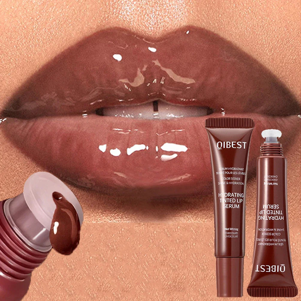 SHOWLU FASHION STORE QiBest Clear Water Gloss Glass Lip Gloss with moisturizing mirror lip tint, featuring a sleek, transparent tube.
