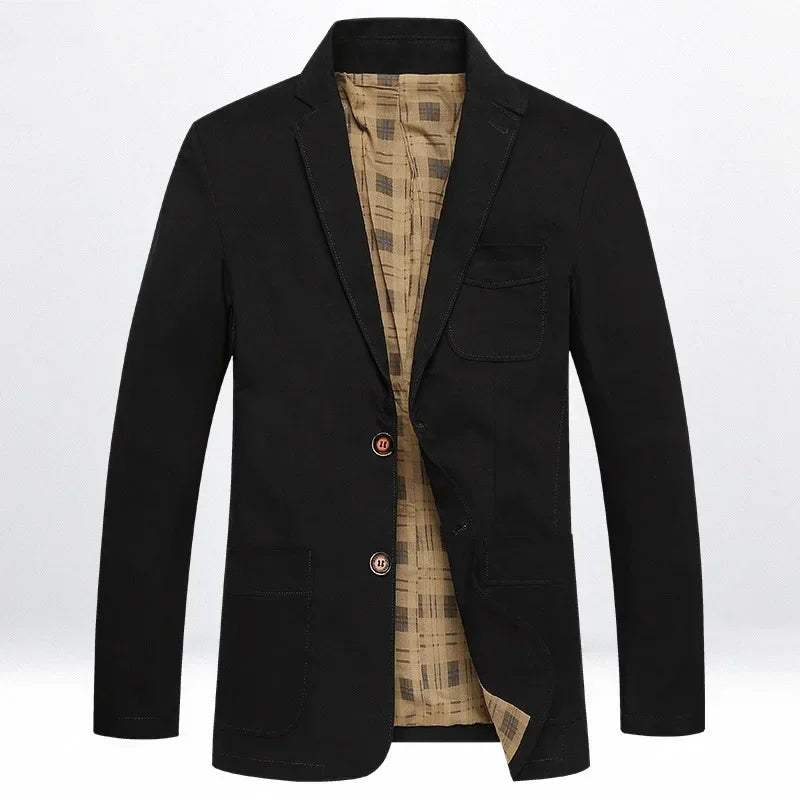 Plus size men's cotton blazer jacket, slim fit fashion suit coat, solid streetwear business casual jacket by Showlu Fashion