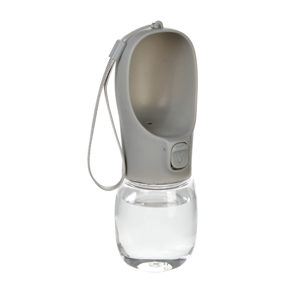 Showlu portable leakproof dog water bottle with built-in bowl for large and small pets, ideal for outdoor walks and travel.