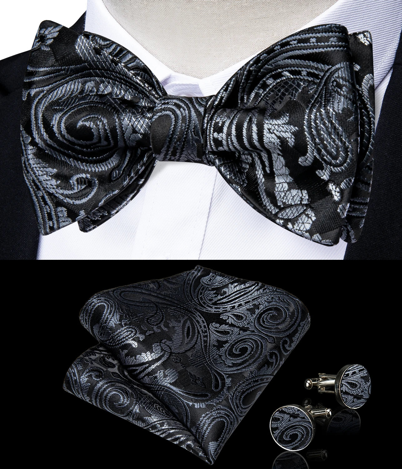 Brand New Men's Bow Tie Teal Green Blue Paisley Floral Silk Bow Tie Wedding Party Butterfly Bowknot Men Tie Accessories DiBanGu