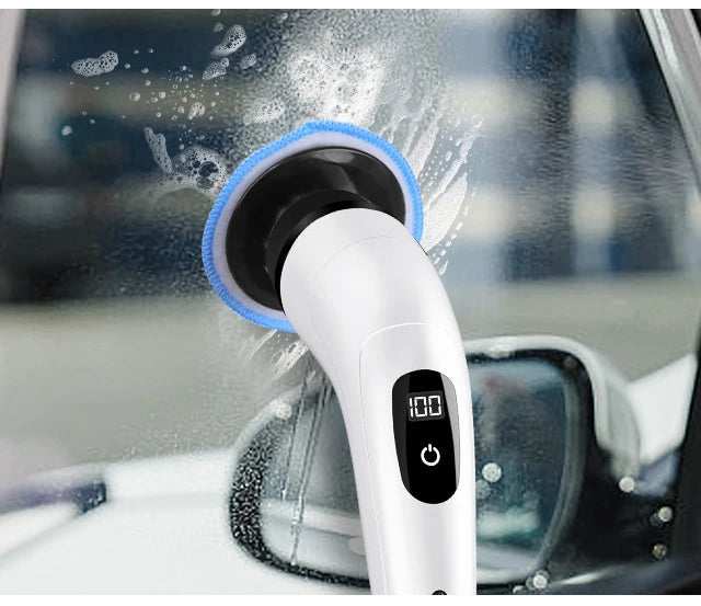 Showlu Smart General cordless electric spin scrubber with 7-in-1 cleaning brush attachment for deep cleaning surfaces.
