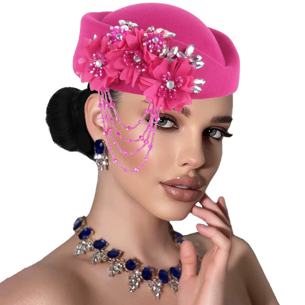 African headtie and turban hat for women, featuring a soft floral head wrap by Showlu Smart General, suitable for summer, church, or casual wear.