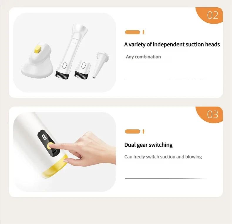 Showlu Smart General Pet Grooming Vacuum 2.0 cleaning pet fur with a sleek, compact design and adjustable suction settings.