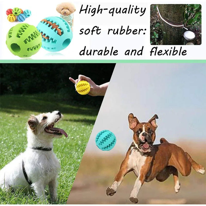 Showlu Smart General interactive rubber dog chew ball with treat dispenser, designed for puppy training and teeth cleaning.