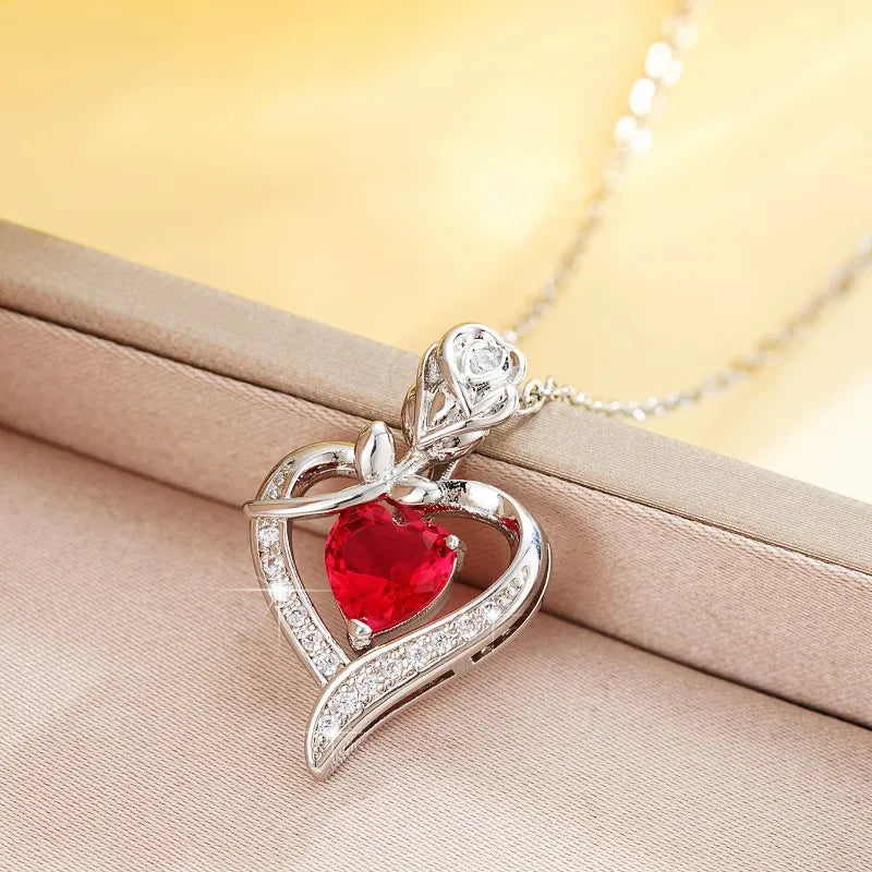Heart-shaped pendant necklace by ZHIXUN, featuring hollow zinc alloy design, perfect for party jewelry and stylish accessories.