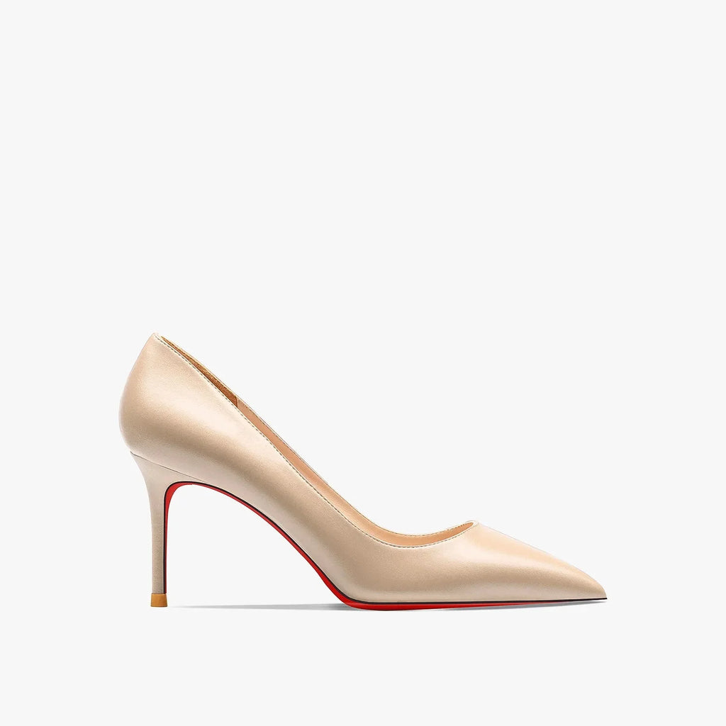 Red women's high heels by SHOWLU FASHION STORE featuring 12cm pointed toe pumps with a stylish, elegant design.