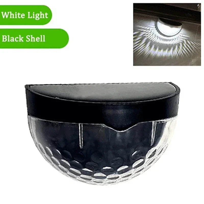 10-pack LED solar outdoor wall lamps with waterproof fence lights, ideal for garden and Christmas outdoor decoration.