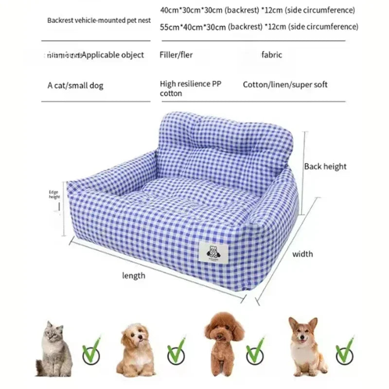 Showlu 2-in-1 dog car seat cover and travel bed made of durable polyester, designed as a pet hammock for car travel.