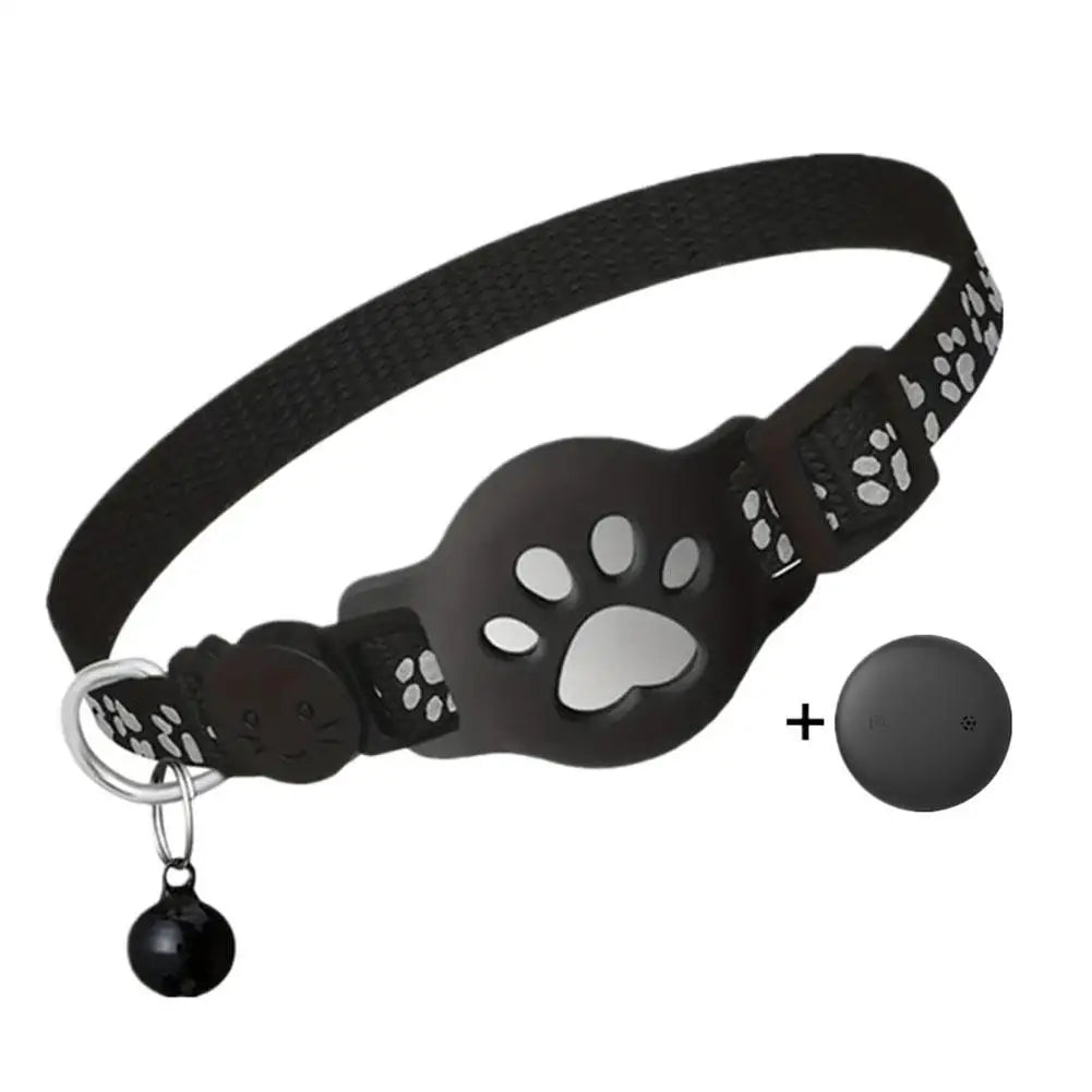 Waterproof Showlu Smart GPS Pet Tracker Collar for cats and kittens, with GPS location device and adjustable collar strap.