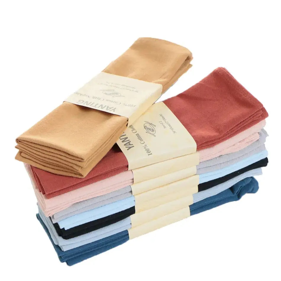 Set of 12 Showlu cotton table napkins, 30x45cm, reusable and durable fabric, ideal for dining, weddings, and Easter celebrations.