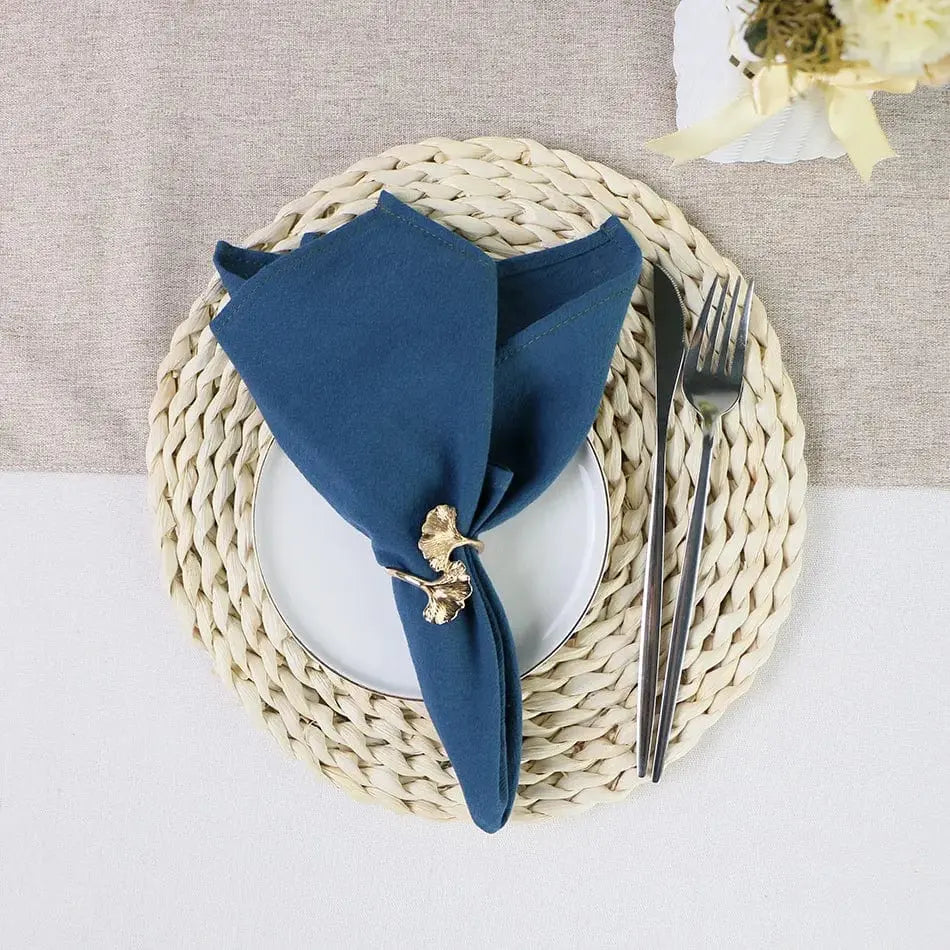 Set of 12 Showlu cotton table napkins, 30x45cm, reusable fabric, uniform color, ideal for dining, kitchen, Easter, and wedding decor
