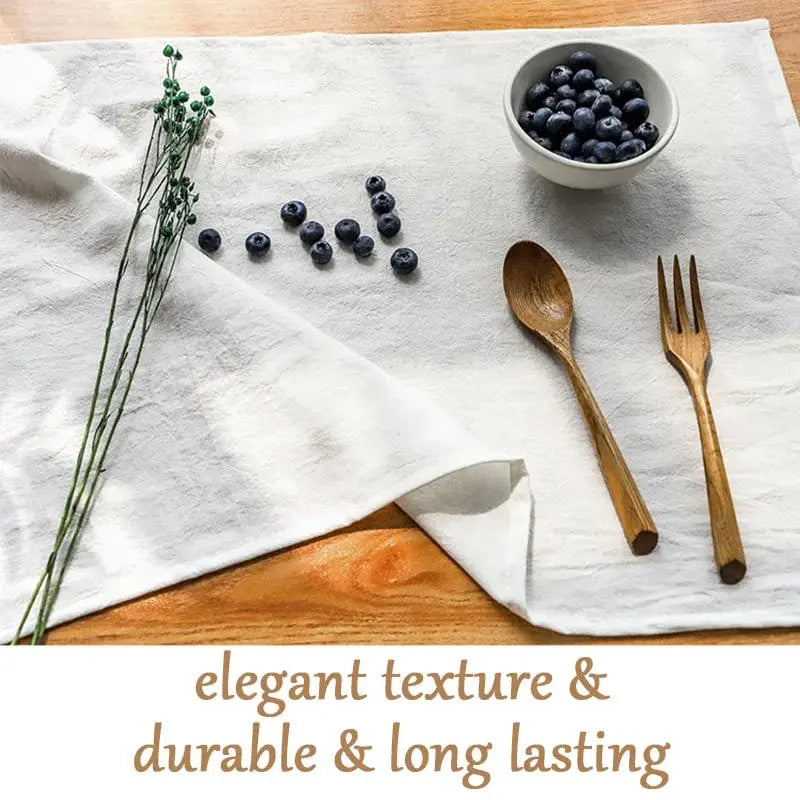Set of 12 Showlu cotton table napkins, 30x45cm, reusable fabric, uniform color, ideal for dining, Easter, and wedding decor.