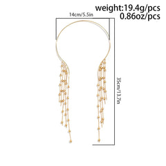 Showlu Fashion Store 0 Silver Link Sexy Goth Long Tassel Star Crystal Sequin Pendant Open Torques Choker Necklace for Women Vintage Chest Chain Wed Accessories New